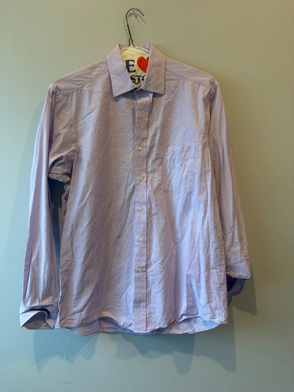 Club Room Regular Fit 15 1/2 34/35 Purple Long Sleeves Collared Dress Shirt